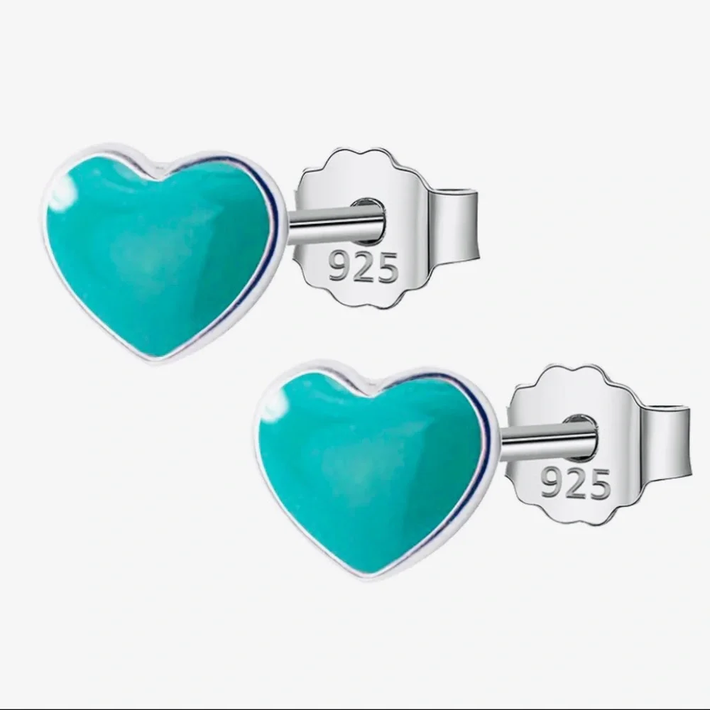 Anthro Nano 1Pair Heart Turquoise Gold Micro Hinges Earrings - Picture 12 of 16